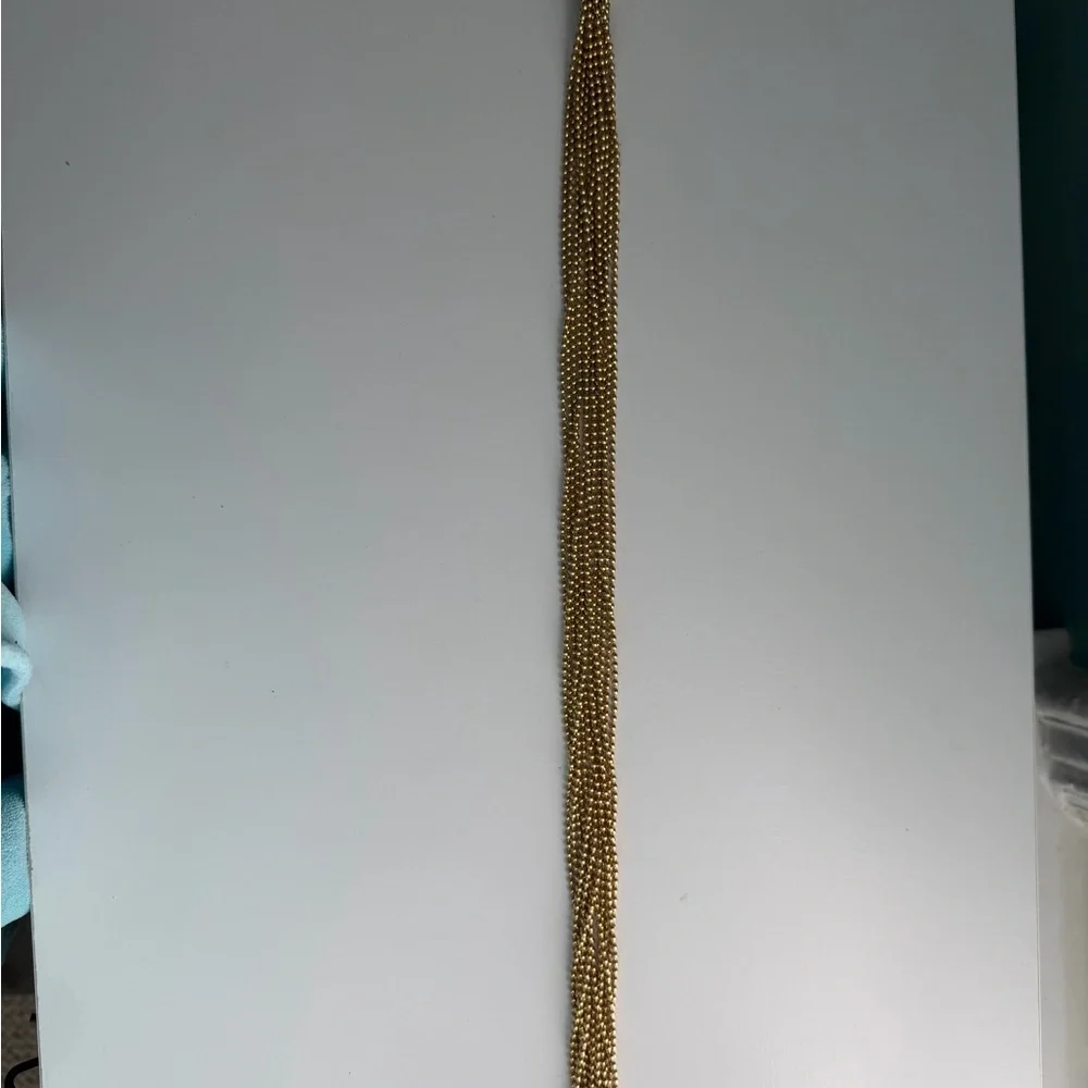 Vintage Joseph Esposito Stocko Matte GoldTone Multi-Chain Torsade Necklace